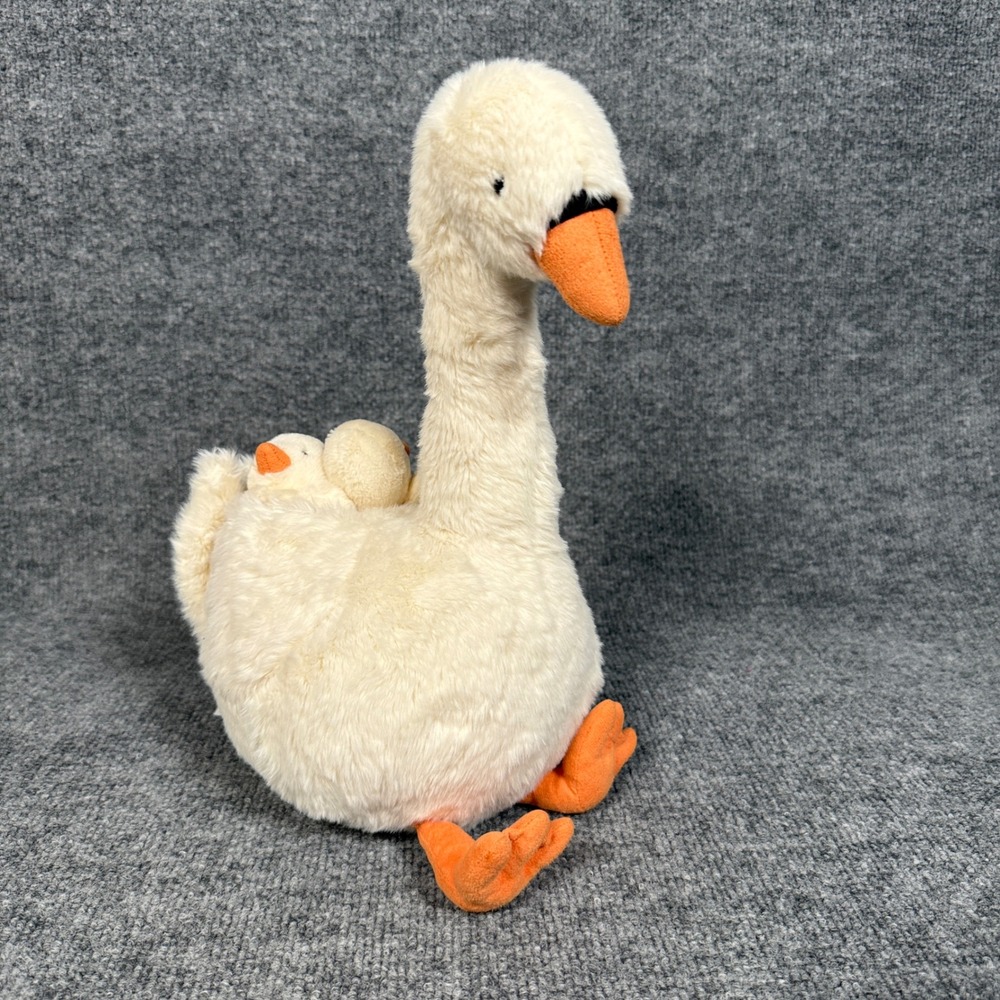 Jellycat Featherful Swan‎ White Orange Stuffed Animal Plush Toys
